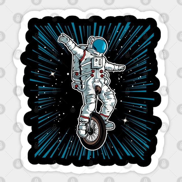 Astronaut riding EUC Funny E unicycle Sticker by Danemilin